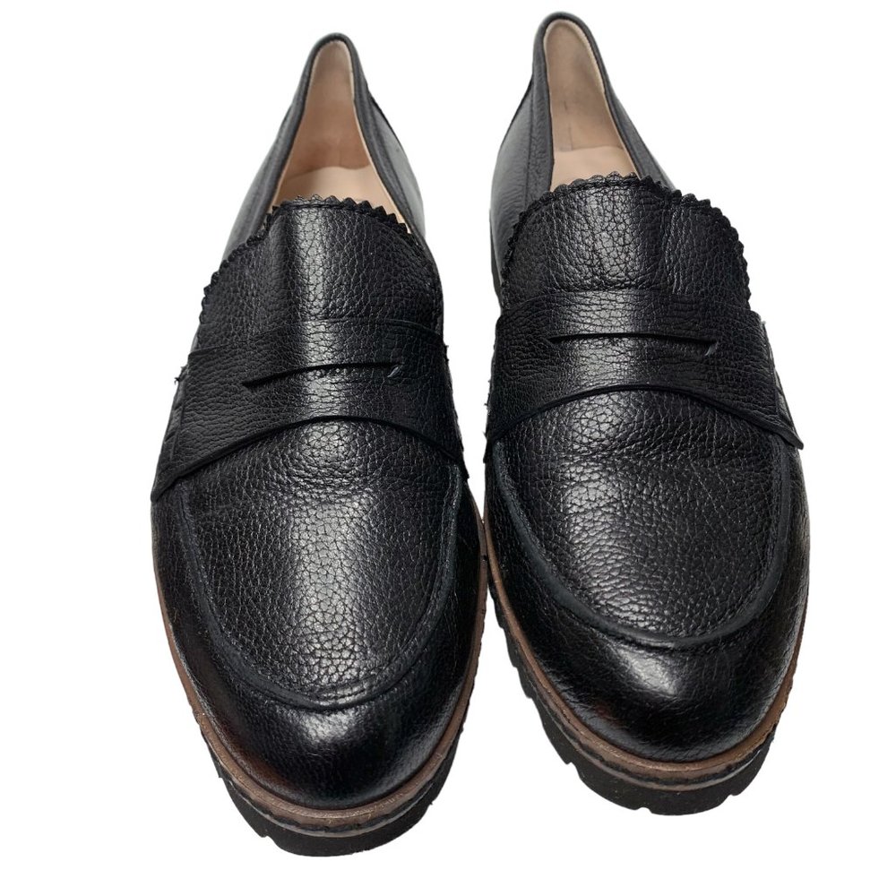 GADEA Black Textured Leather Newgel Insole Penny Loafers - Picture 10 of 12